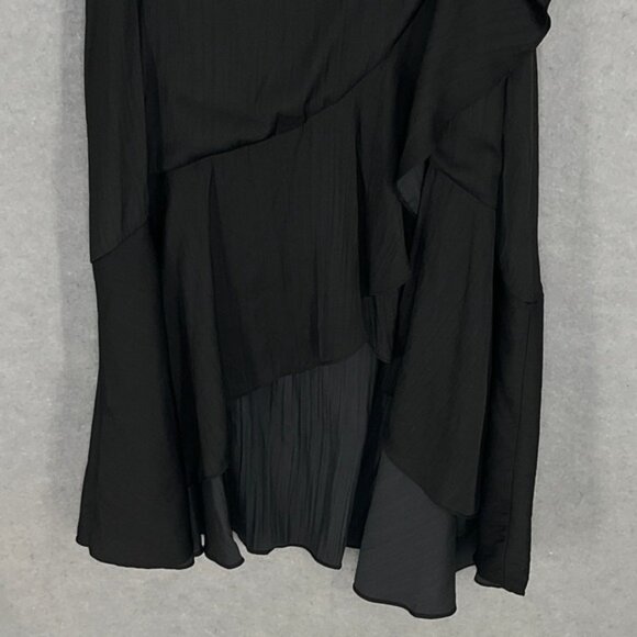Maeve Anthropologie Black Ruffle Wrap Maxi Skirt MP Midi Party Career‎ - Picture 5 of 11